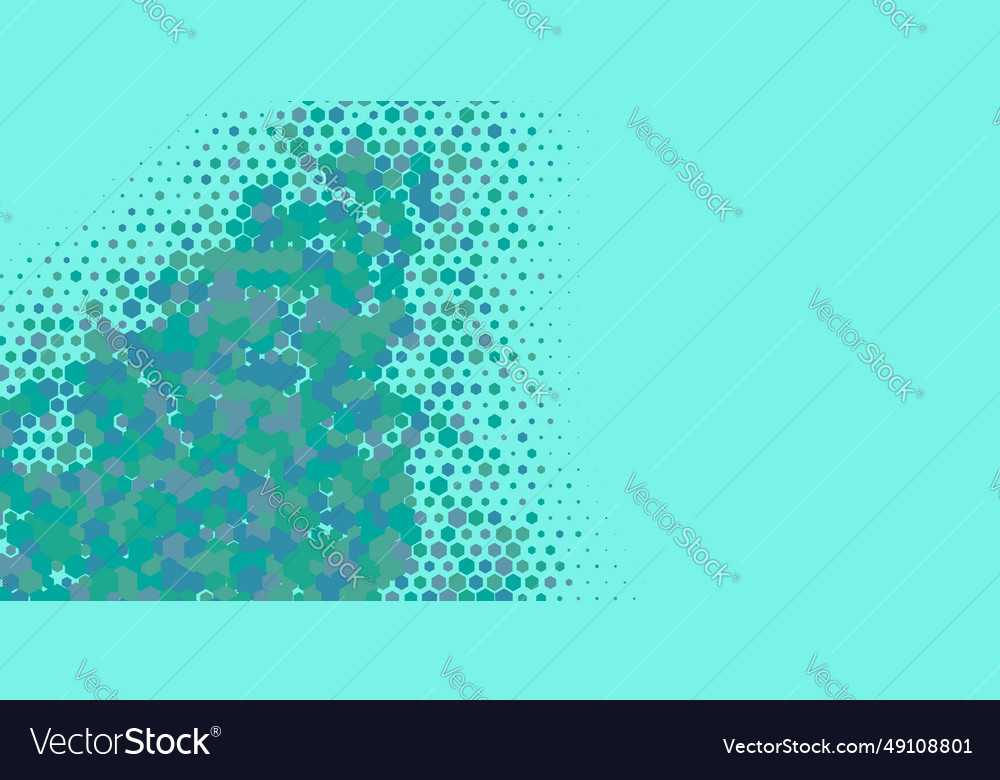 Geometric multi size hexagon with color