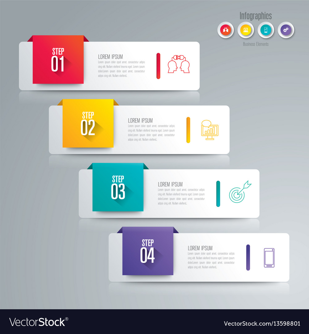 Infographics design with 4 step Royalty Free Vector Image