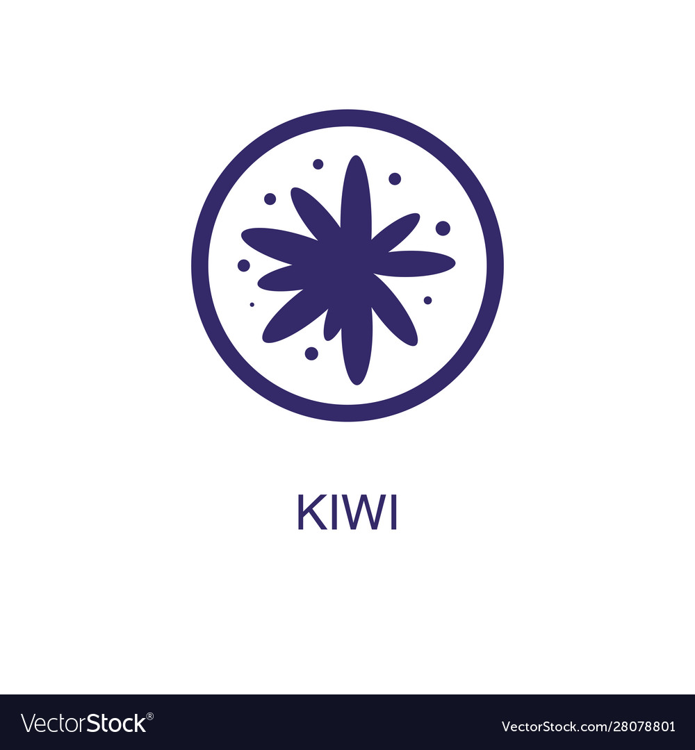 Kiwi element in flat simple style on white