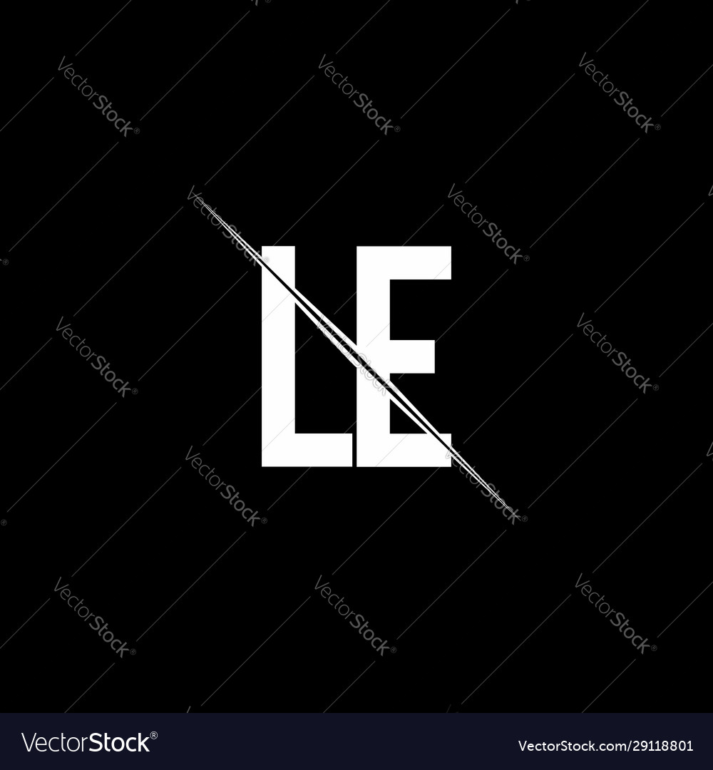 Le logo monogram with slash style design template Vector Image Le logo monogram with slash style design template