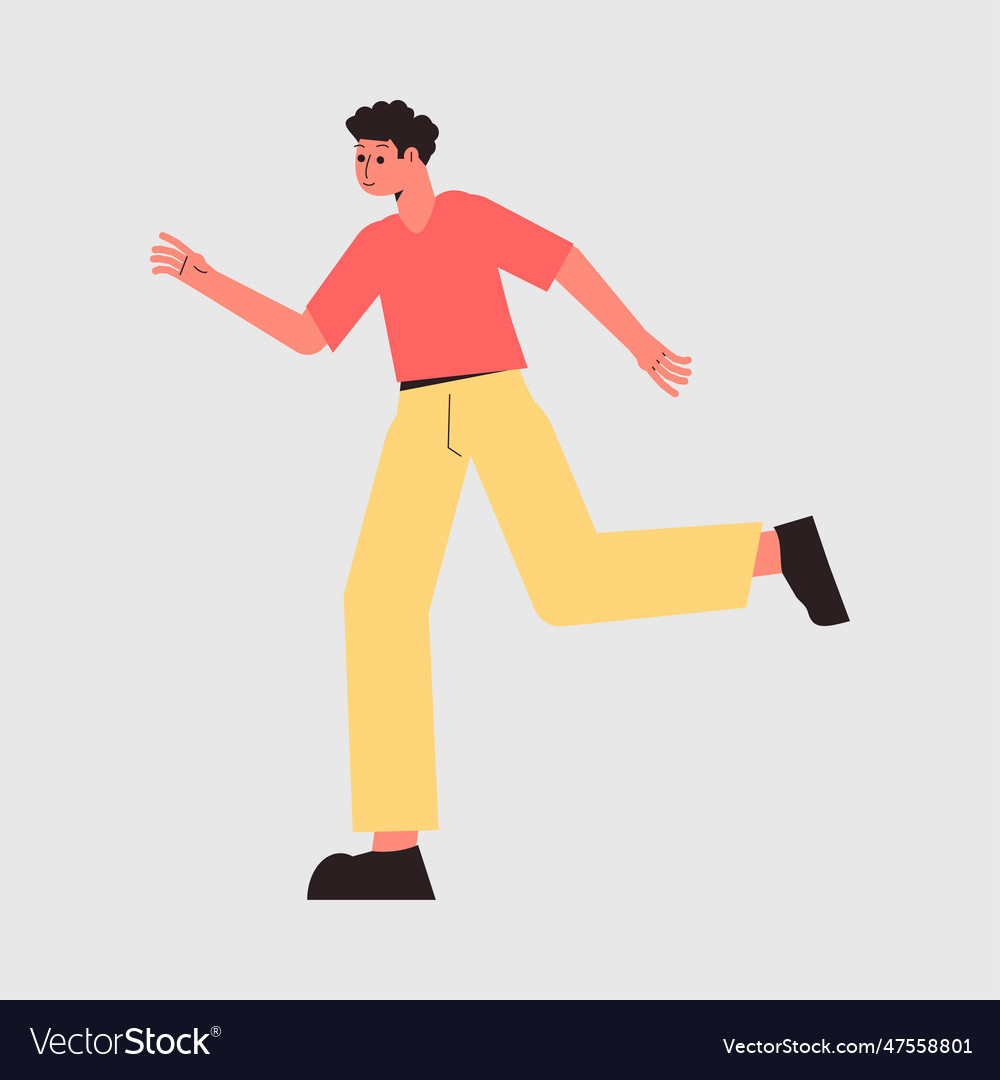 Man character running fast rushing forward Vector Image