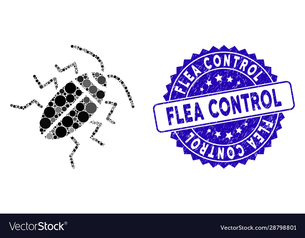 Mosaic cucaracha icon with textured flea control Vector Image Mosaic cucaracha icon with textured flea control