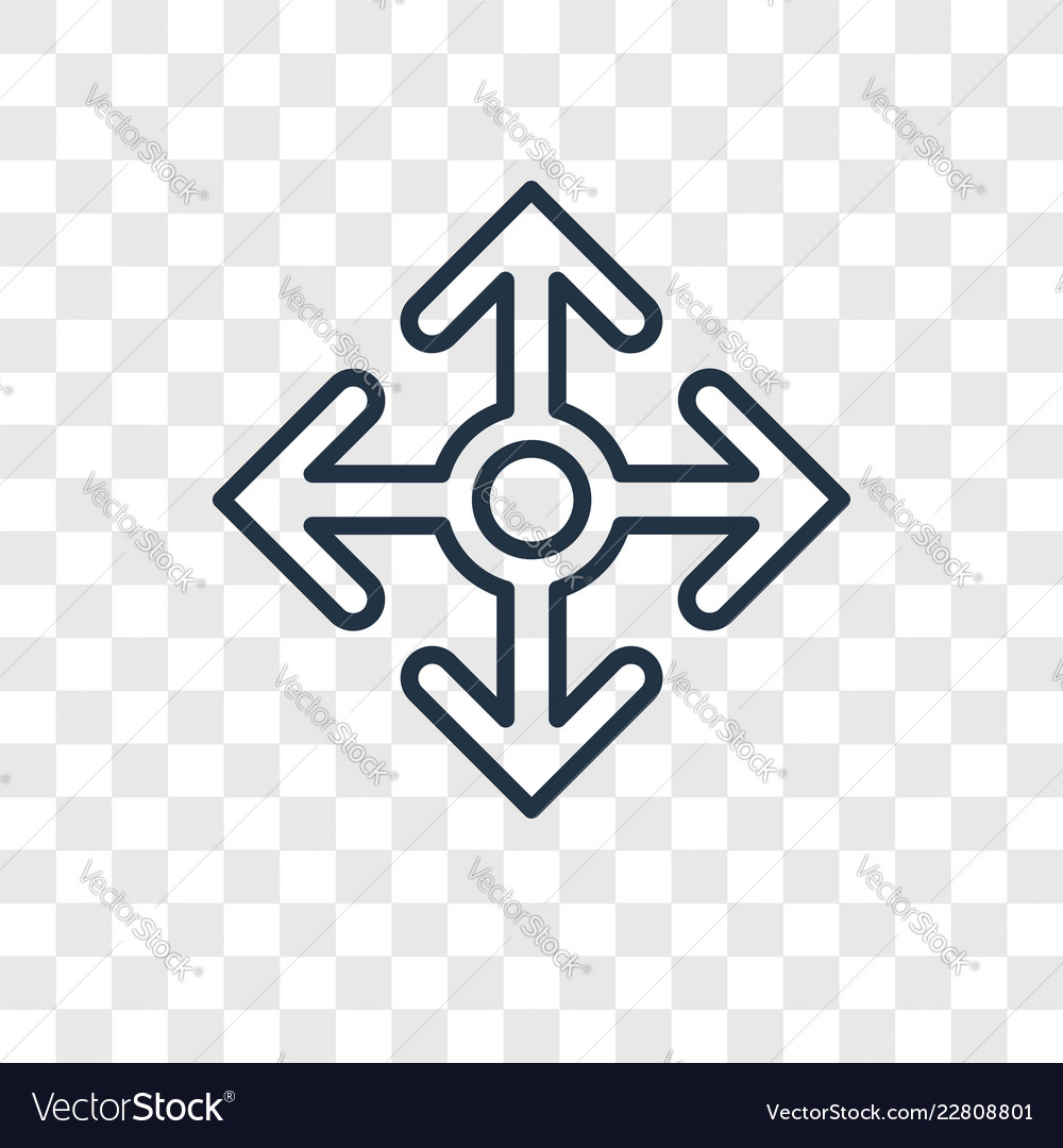 Move concept linear icon isolated on transparent Vector Image Move concept linear icon isolated on transparent