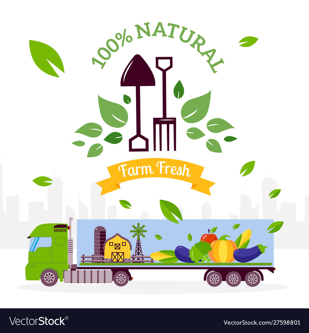 Natural food transportation Royalty Free Vector Image