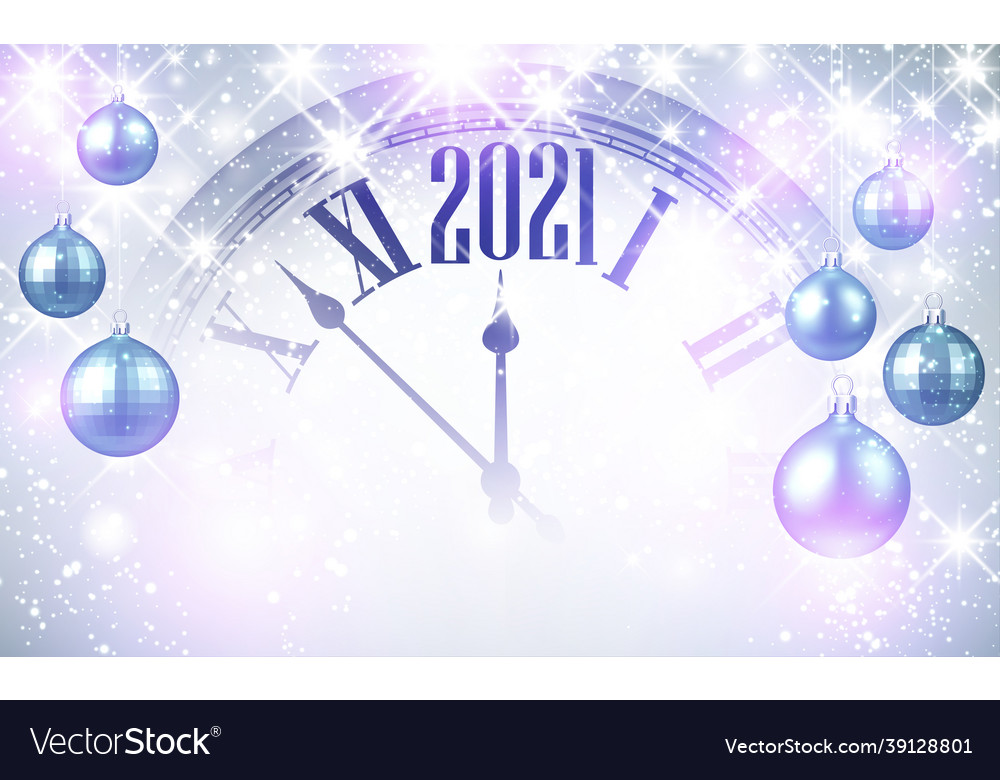 Part of clock showing 2021 year vector image Part of clock showing 2021 year