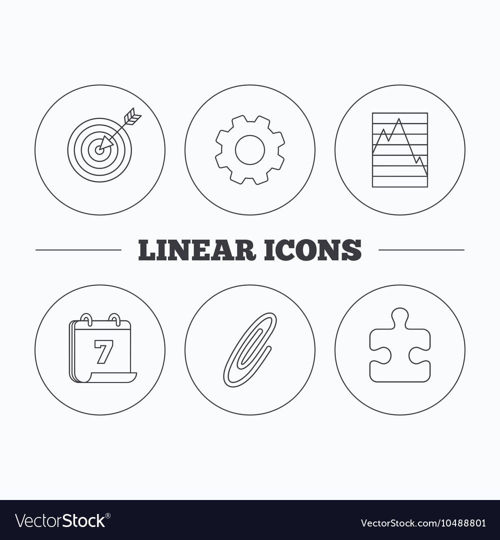 Puzzle graph charts and target icons