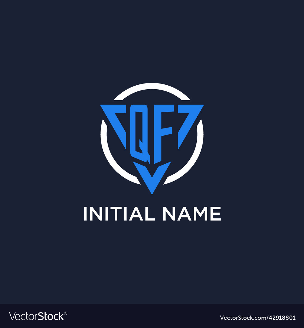 Qf monogram logo with triangle shape and circle