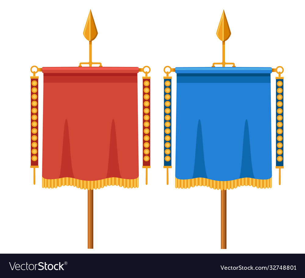 Red and blue roman vexillum signa militaria