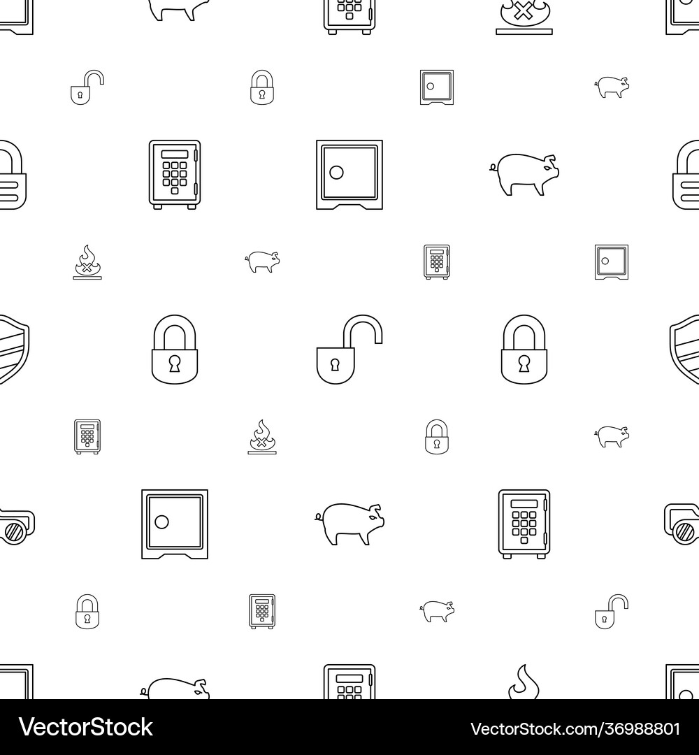 Safe icons pattern seamless white background Vector Image