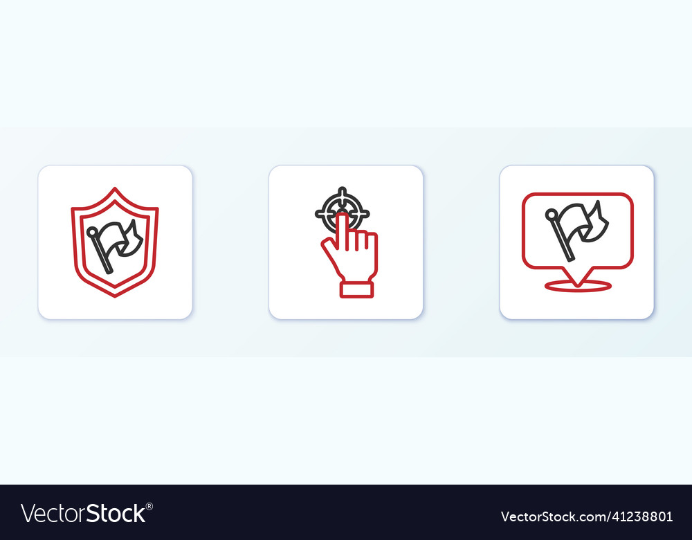 Set line flag shield with and target icon