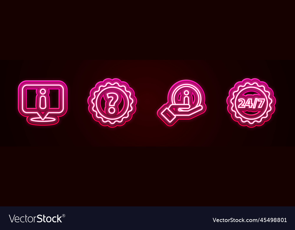 Set line information question mark and clock 24