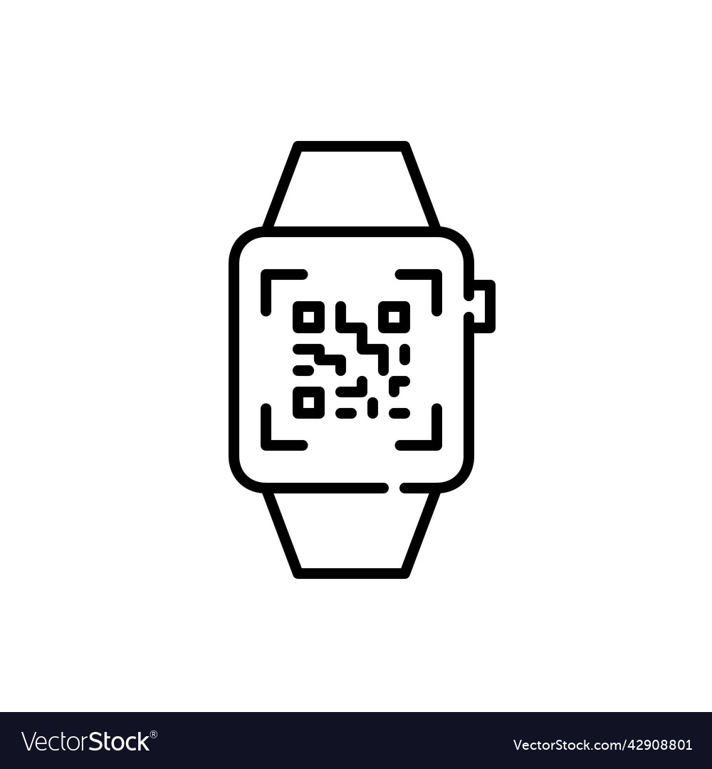 Smart watch scanning a qr code pixel perfect