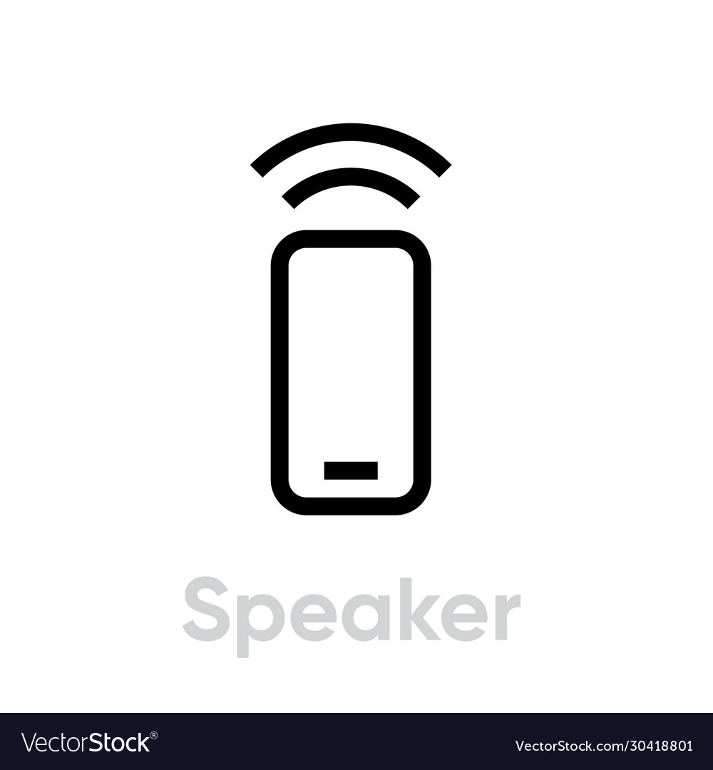 Speaker phone icon editable line Royalty Free Vector Image