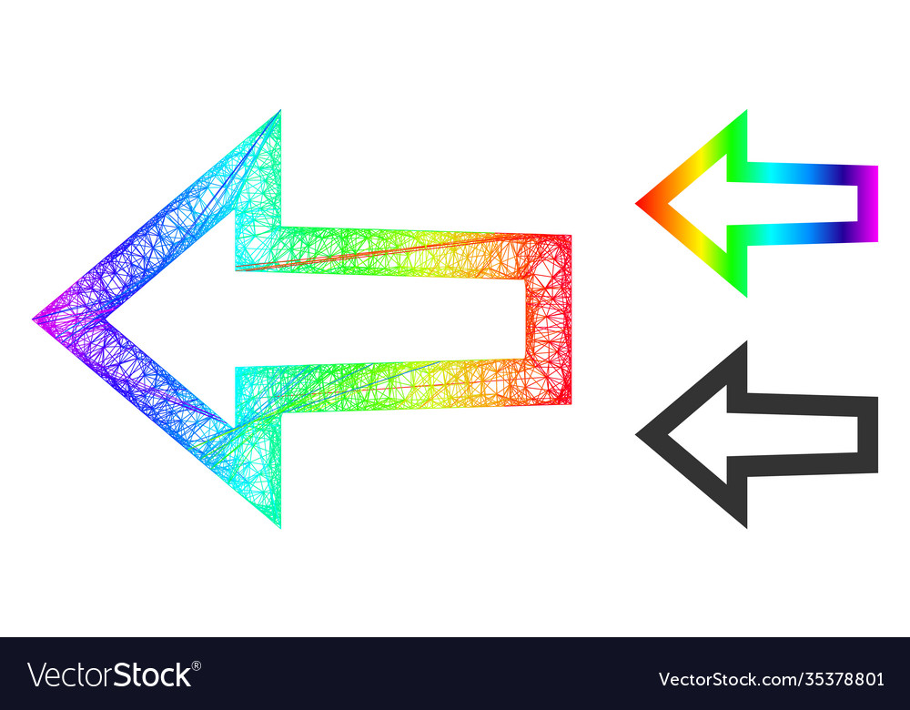 Spectrum net gradient arrow left icon vector image Spectrum net gradient arrow left icon