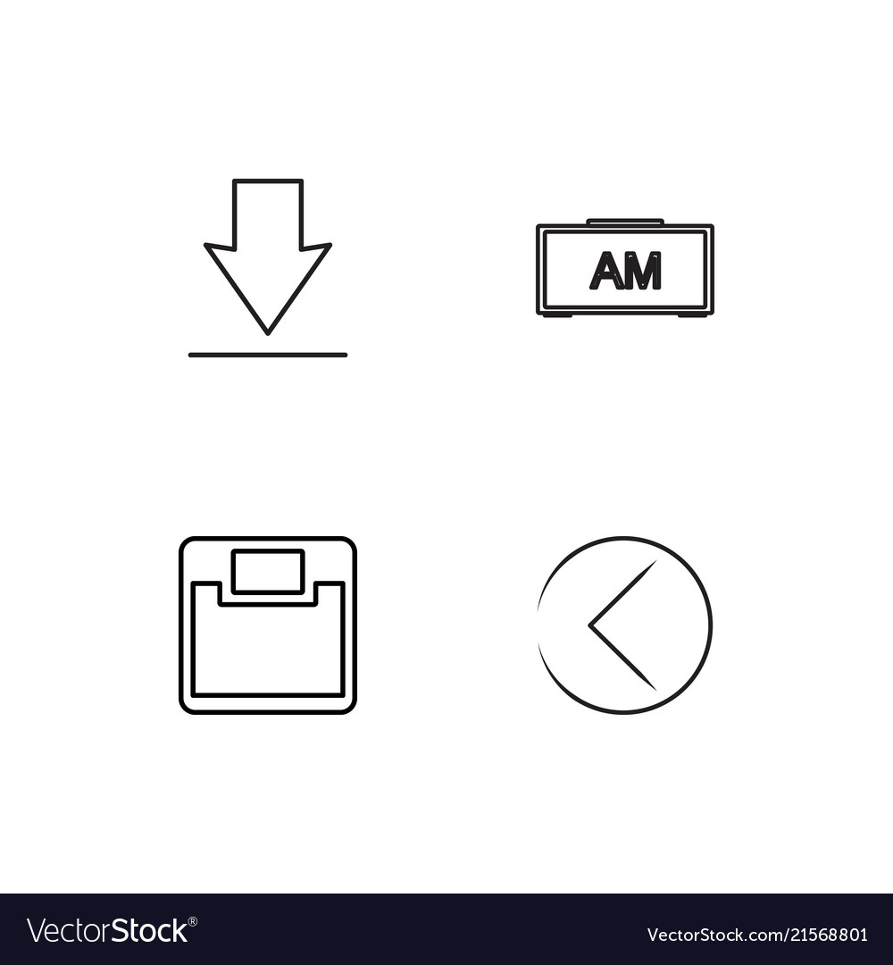 Time linear icons set simple outline