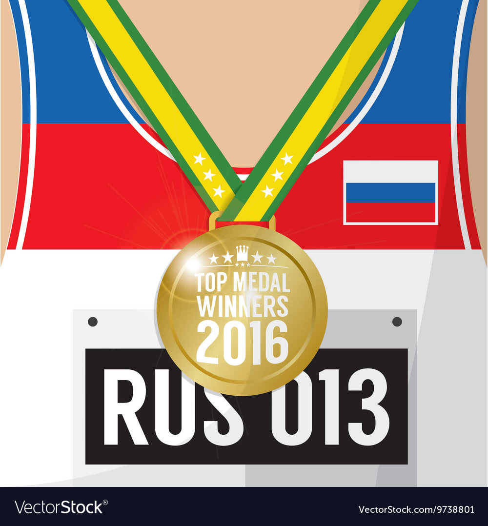 Top medal winner 2016 sport competition concept