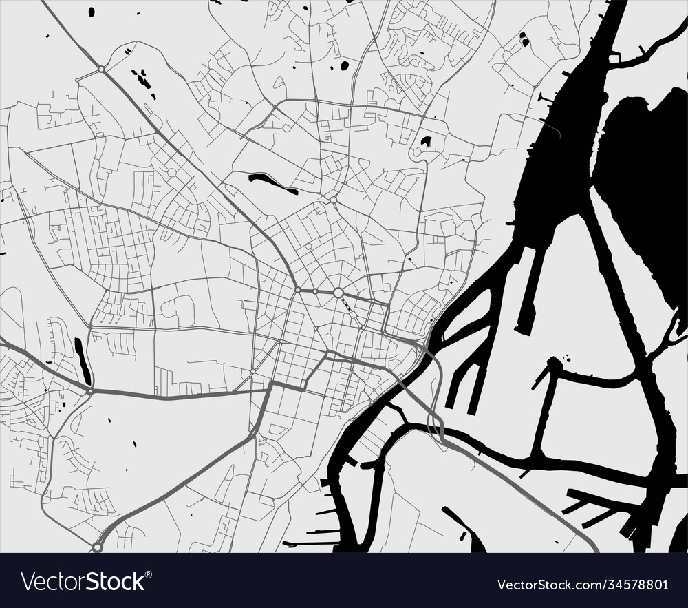 Urban city map szczecin poster grayscale Vector Image Urban city map szczecin poster grayscale