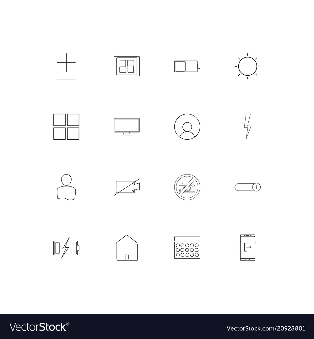 User interface linear thin icons set outlined