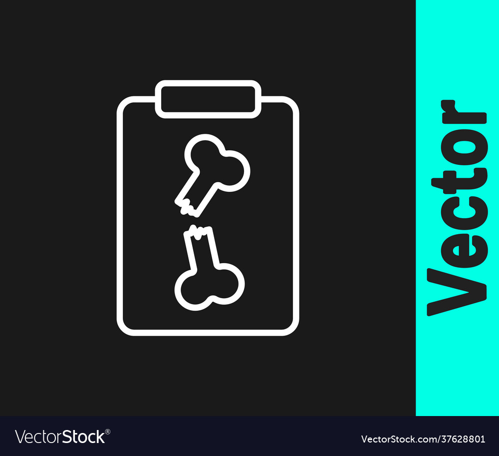 White Line X-ray Shots Icon Isolated On Black Vector Image