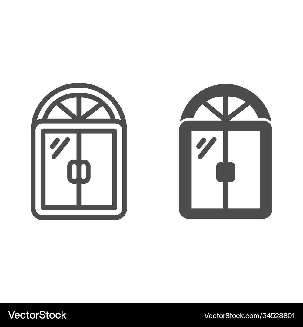 Window line and solid icon furniture concept Vector Image