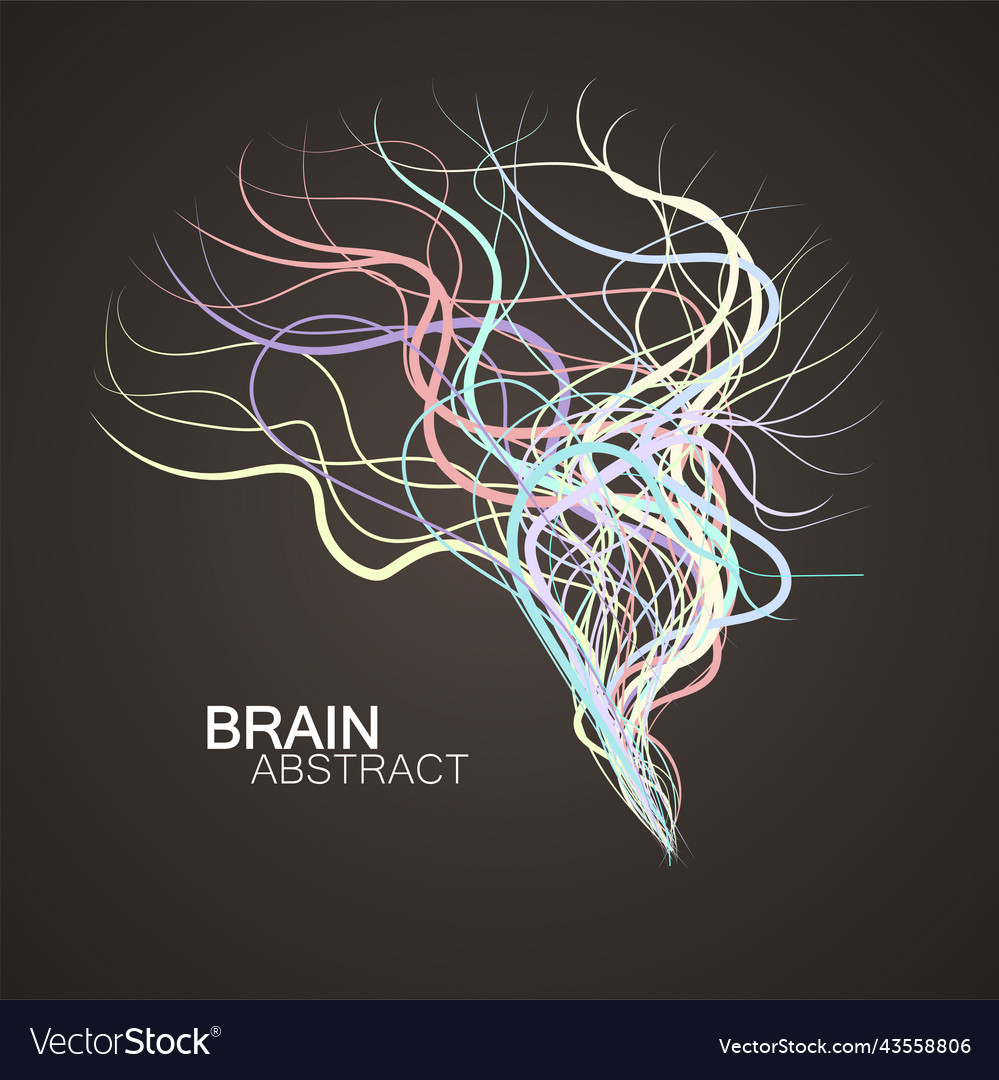 Abstract colorful brain with chaotic lines