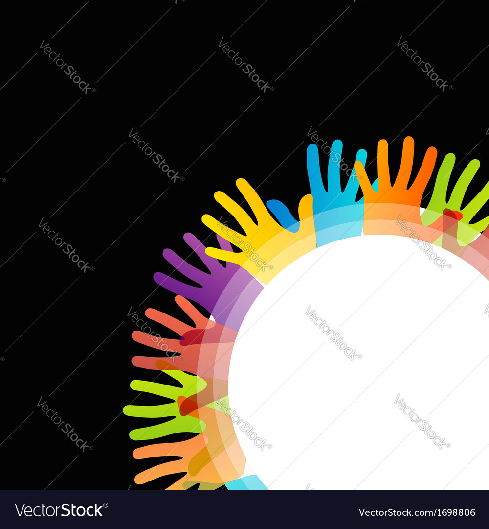 Background with colorful hands