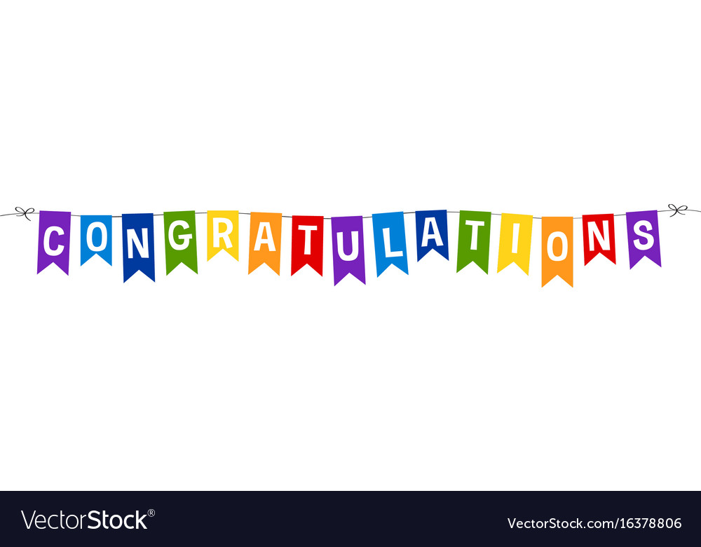 Banner design for congratulations Royalty Free Vector Image