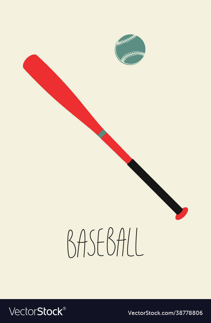 Baseball vintage minimalistic style poster Vector Image