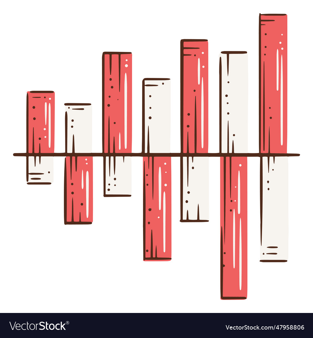 Box plot chart hand drawn element vector image Box plot chart hand drawn element