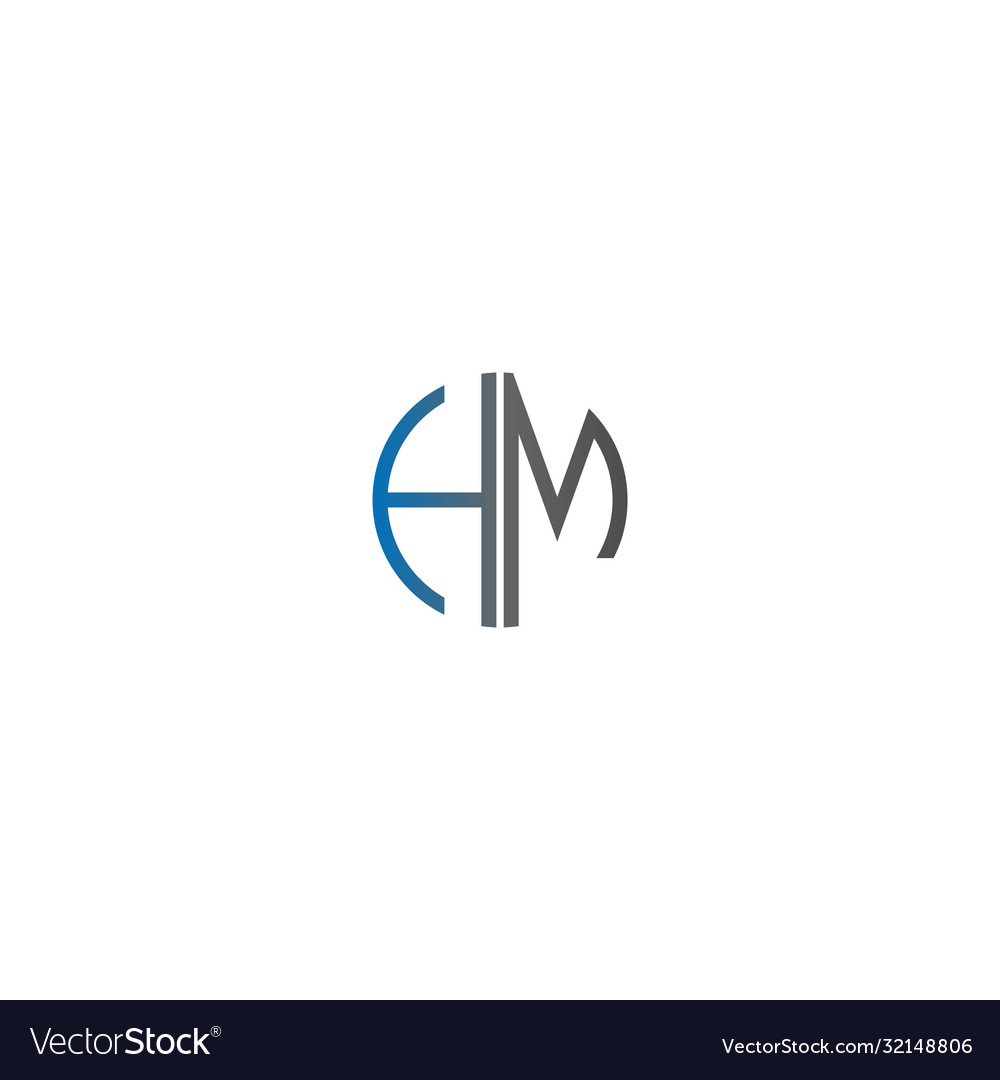 Circle hm logo letters Royalty Free Vector Image