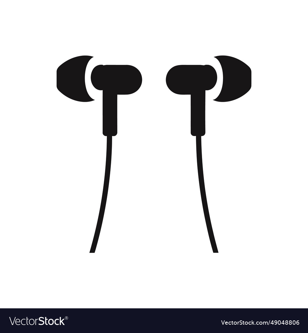 Digital lifestyle wired earphone icon set Vector Image