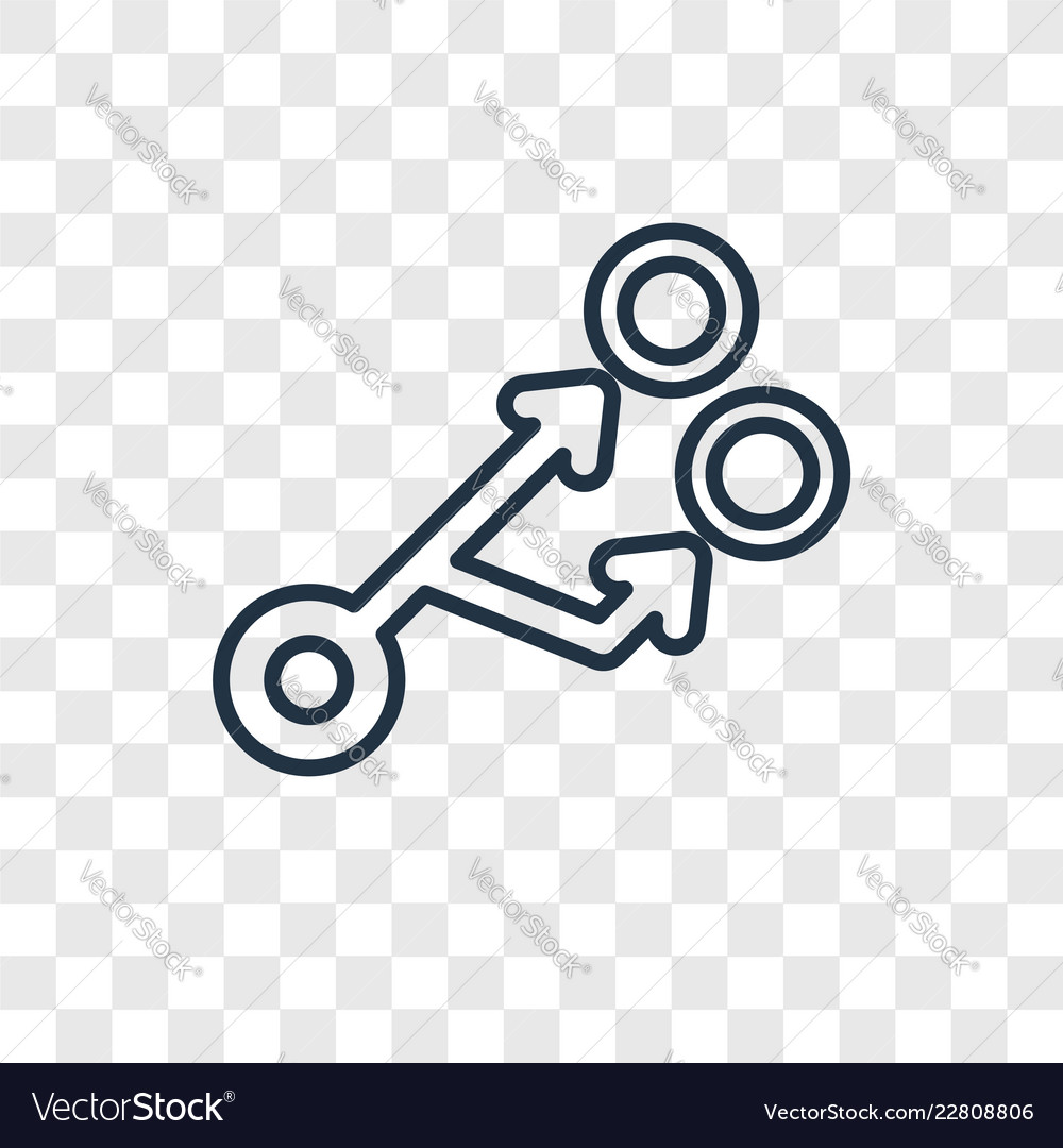 Divide concept linear icon isolated vector image Divide concept linear icon isolated