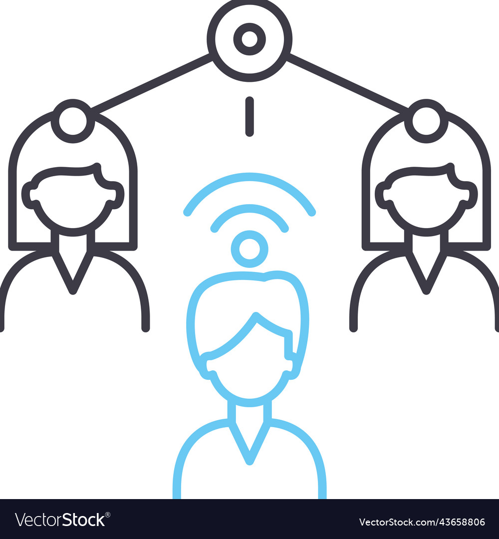 Future society line icon outline symbol vector image Future society line icon outline symbol