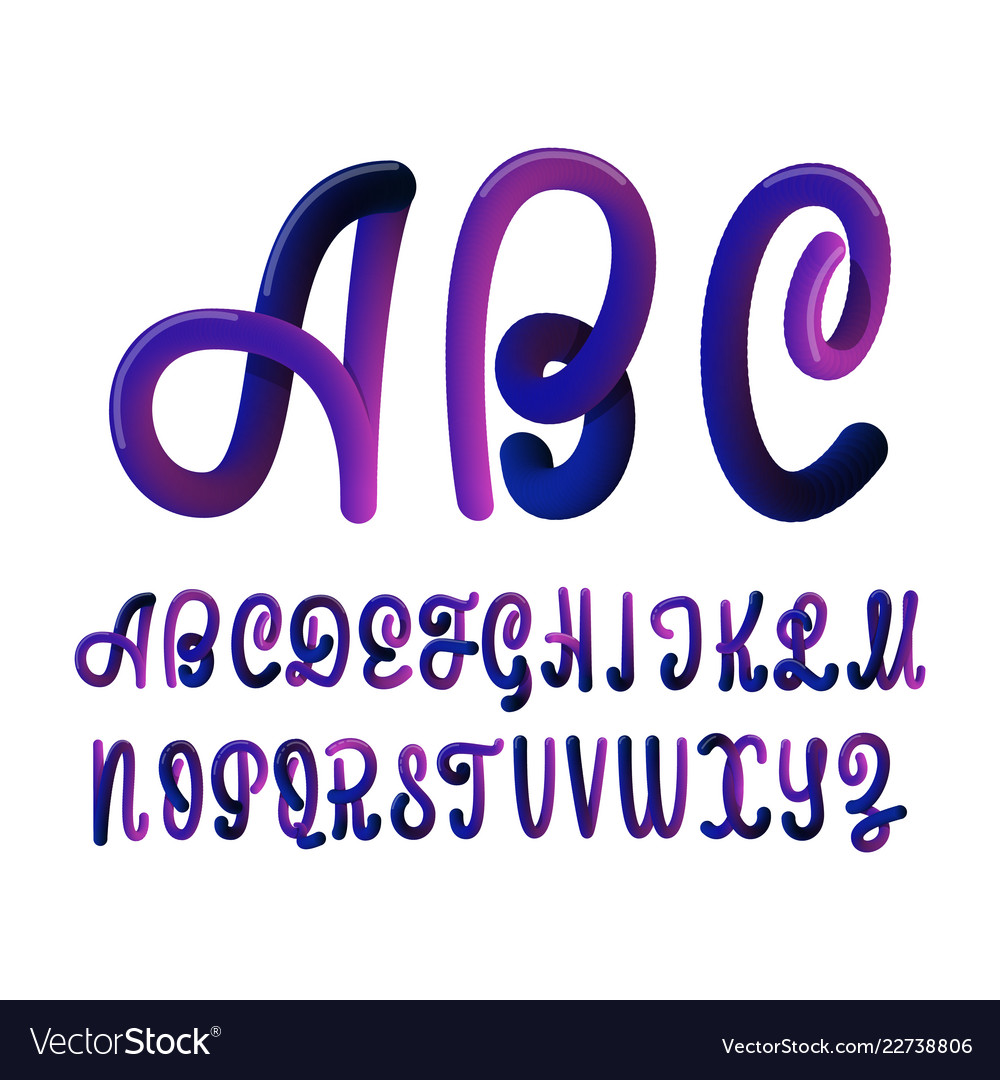 Glossy Bubble Font Set - 3D Alphabet