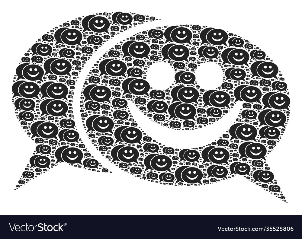 Happy chat icon recursion composition Vector Image Happy chat icon recursion composition