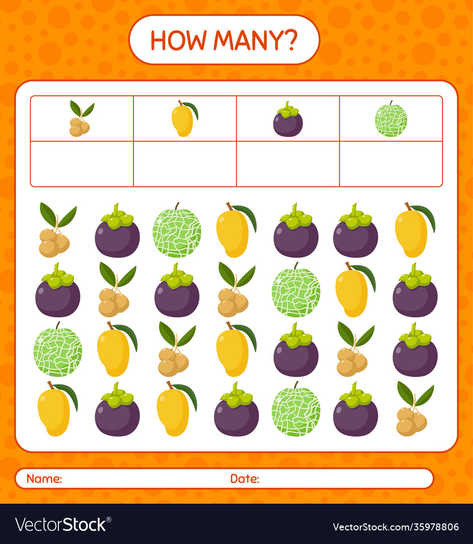 How many counting game with fruit worksheet