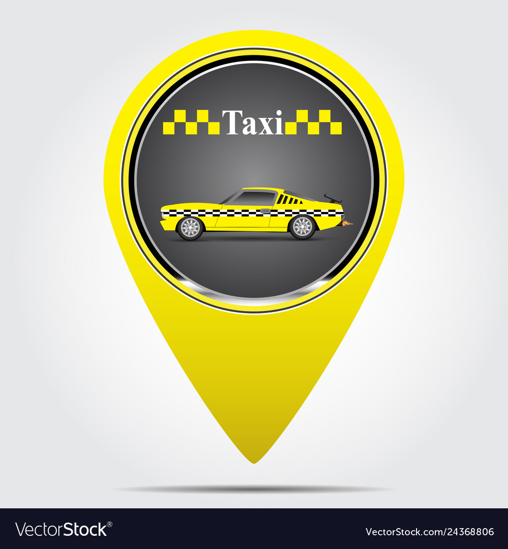 Icon label with a taxi