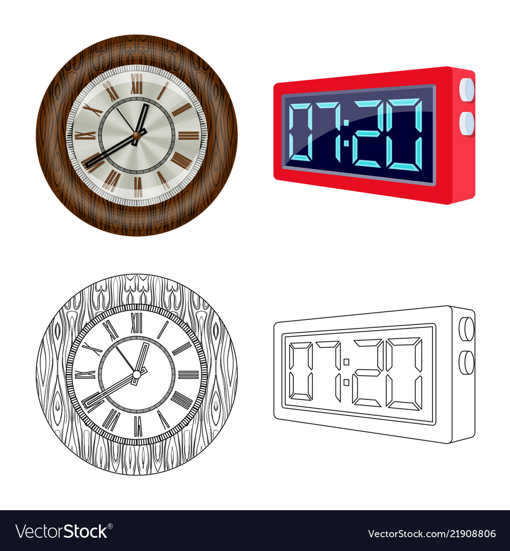 Isolated object of clock and time sign collection