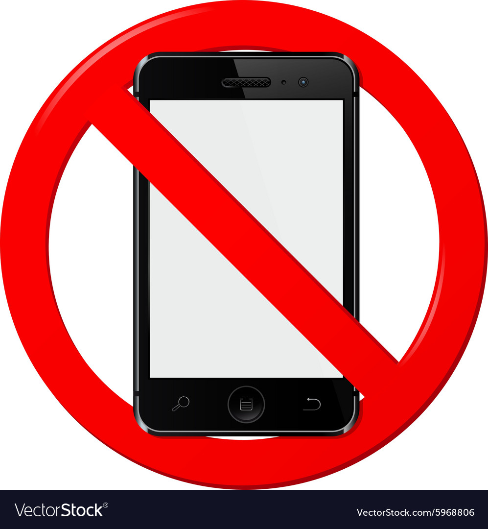 No mobile phone sign Royalty Free Vector Image