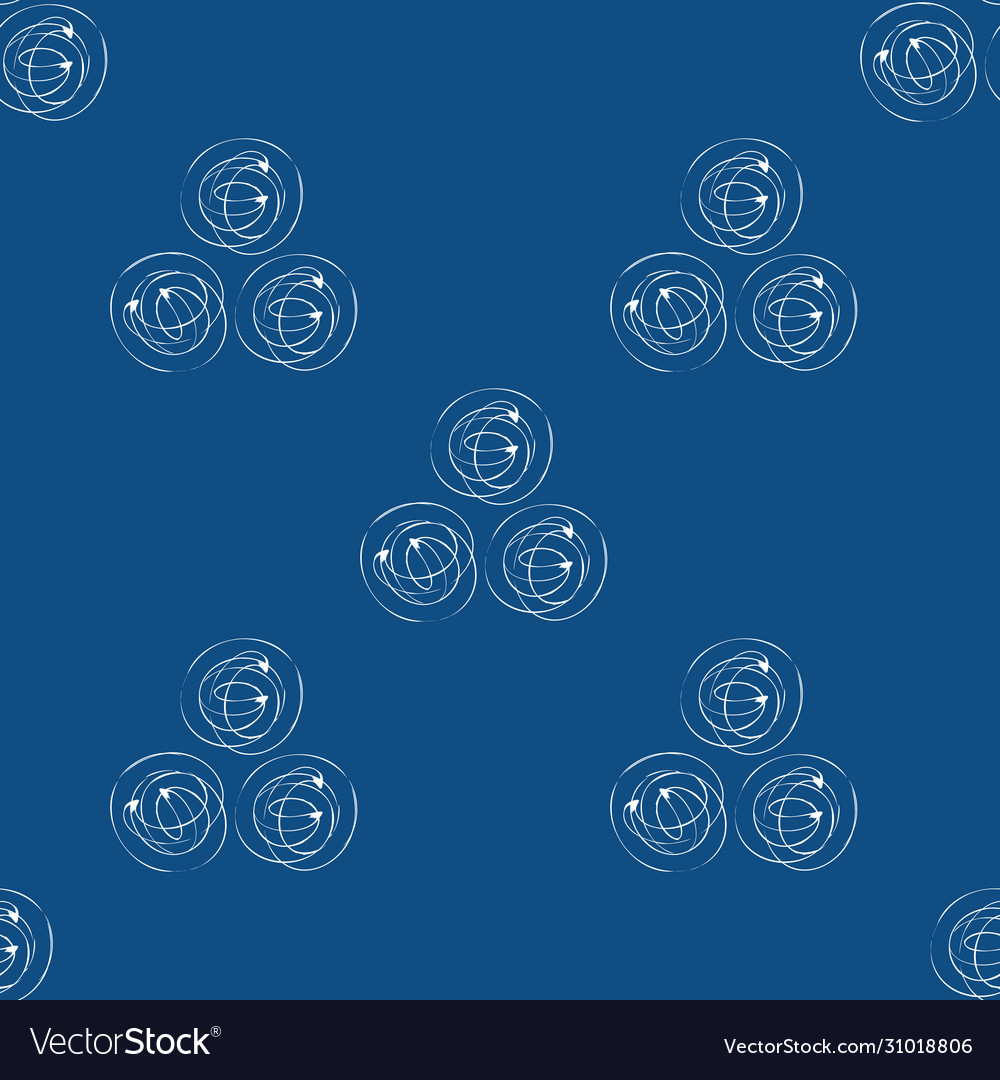 Scribbled ink line circle seamless pattern vector image Scribbled ink line circle seamless pattern