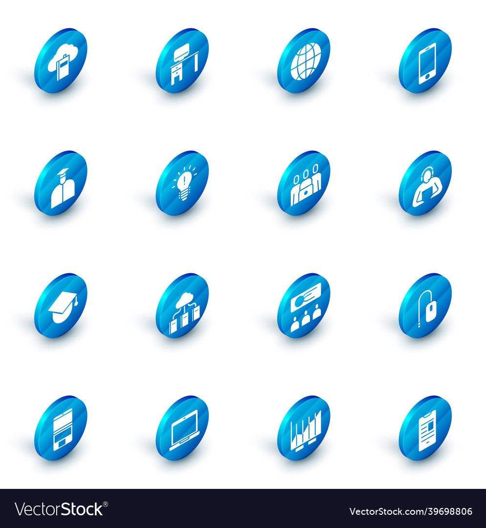 Set computer monitor and desk social network Vector Image Set computer monitor and desk social network