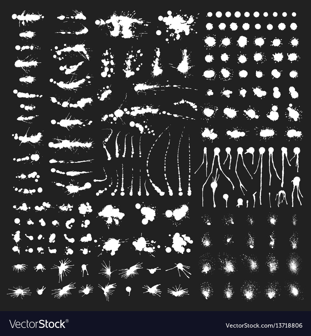 Set of ink splashes blots splatter vector image Set of ink splashes blots splatter