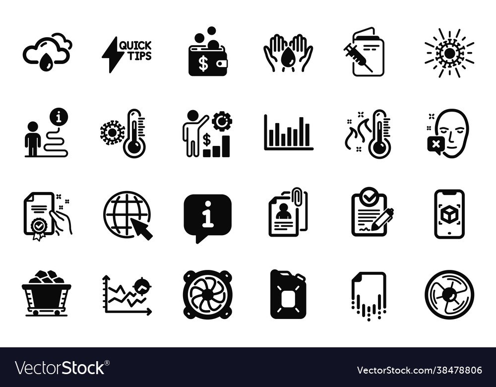 Set science icons related to augmented