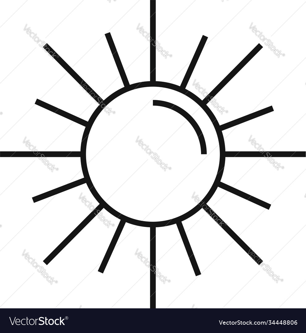 Summer sun icon outline style Royalty Free Vector Image