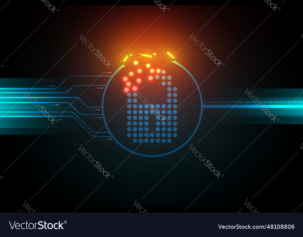 Vulnerability cyber security system lock symbol vector image Vulnerability cyber security system lock symbol