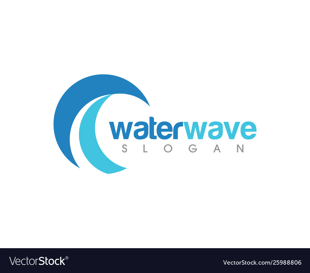 Water wave logo template Royalty Free Vector Image