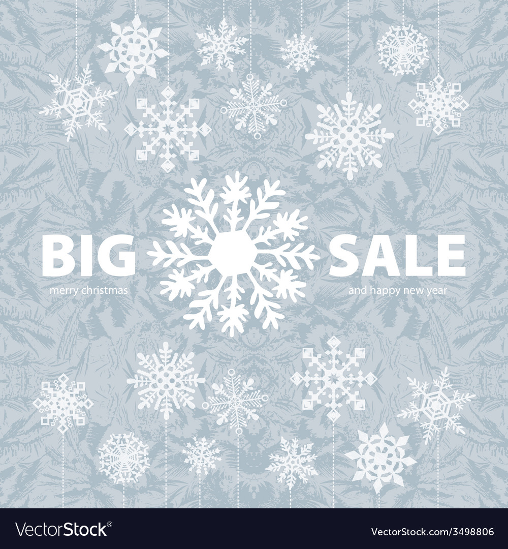 Winter sale background banner and snow christmas