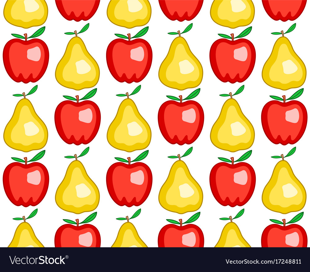 Apple and pear seamless pattern