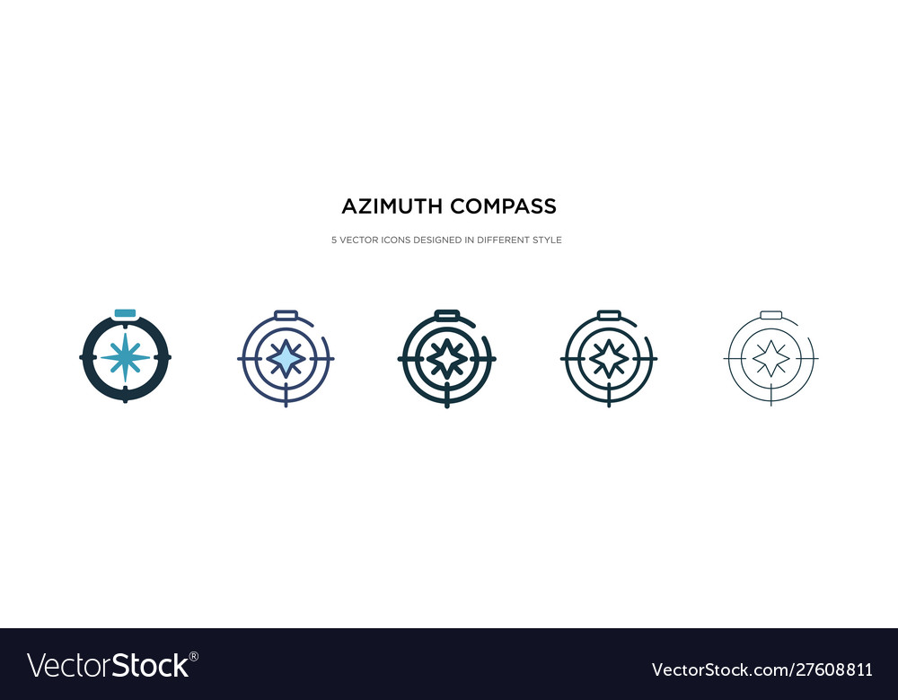 Azimuth compass icon in different style two Vector Image Azimuth compass icon in different style two