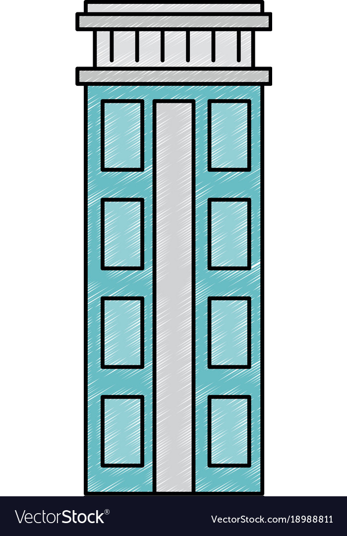 Building front isolated icon